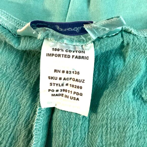 Fresh Produce Wide Leg Gauzy Bermuda Women's Pants 100% Cotton in Teal Large - Picture 5 of 7